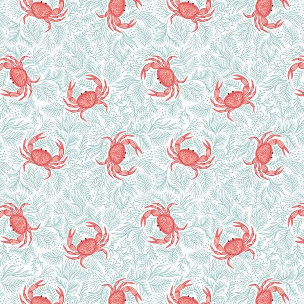 Seas the Day - Crabs on Seaweed - Cotton Fabric