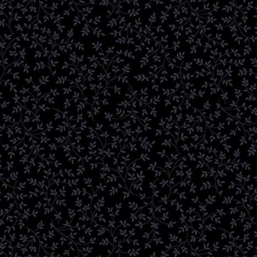 Dark floral pattern on a black background