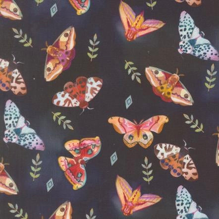 Northern Brights - Night Sky Moths - Cotton Fabric