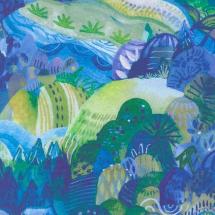 Northern Brights - Forest Dark Blue - Cotton Fabric
