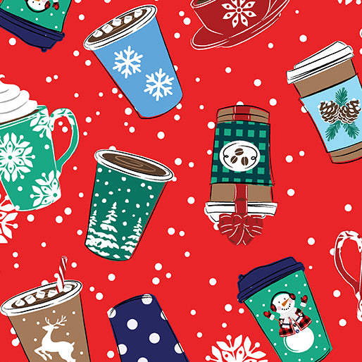 Flannel - Winter Wonders - Hot Cocoa Red
