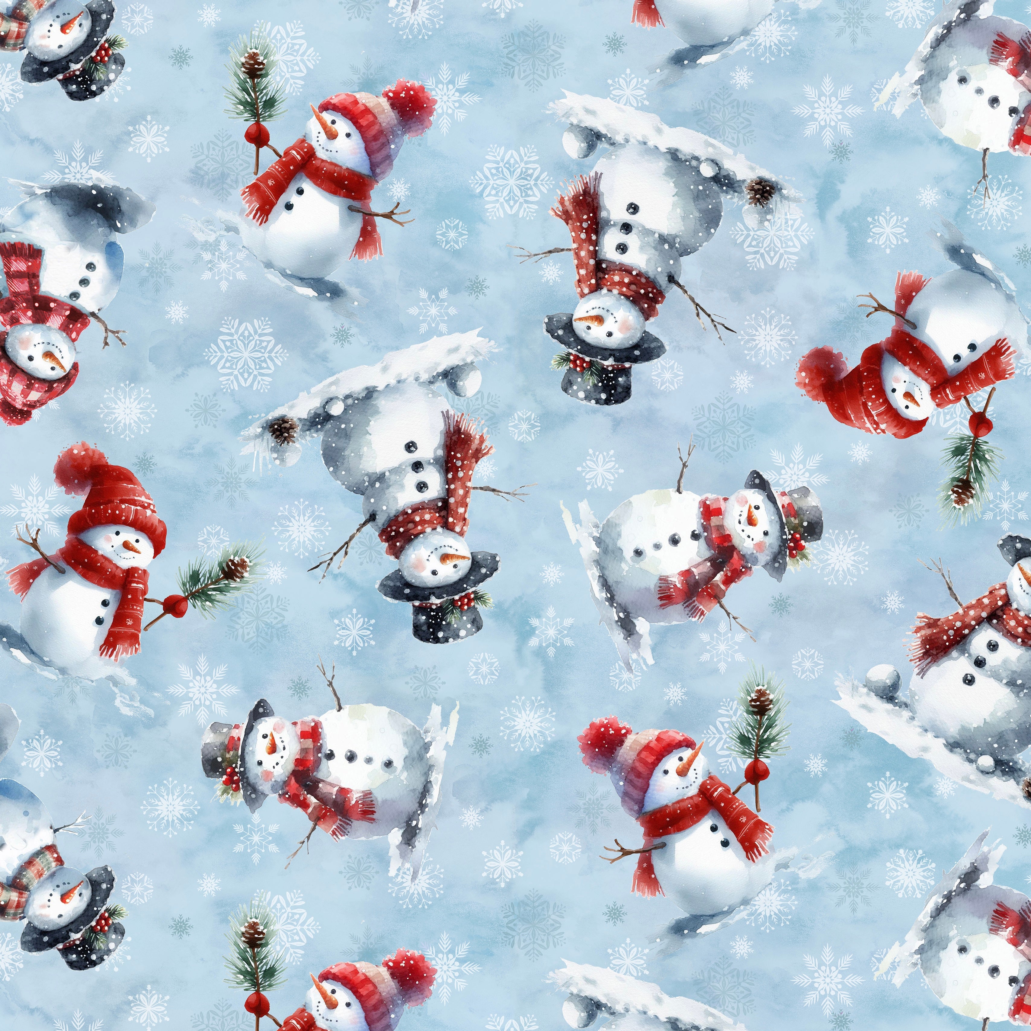 Cozy Tidings - Ice Blue - Cotton Fabric