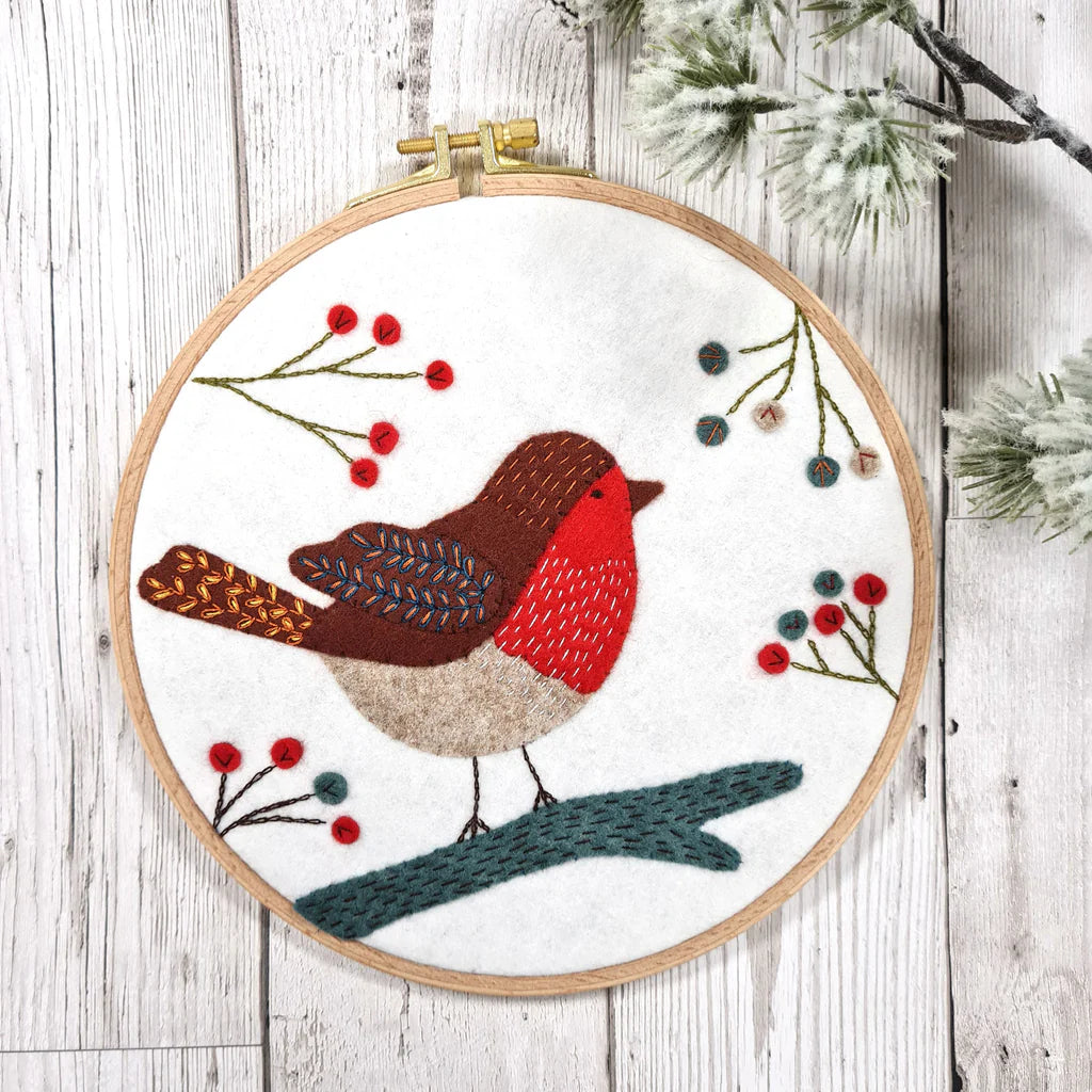 Robin Wool Appliqué Hoop Craft Kit