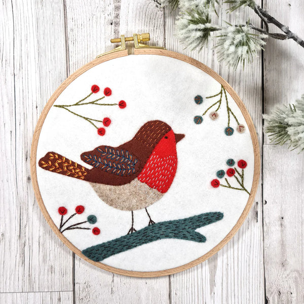 Robin Wool Appliqué Hoop Craft Kit