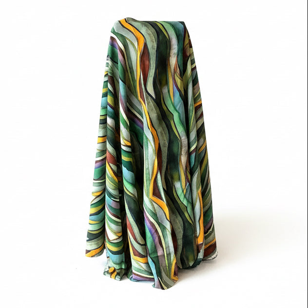 0.8m Remnant - Rayon - Picasso Olive