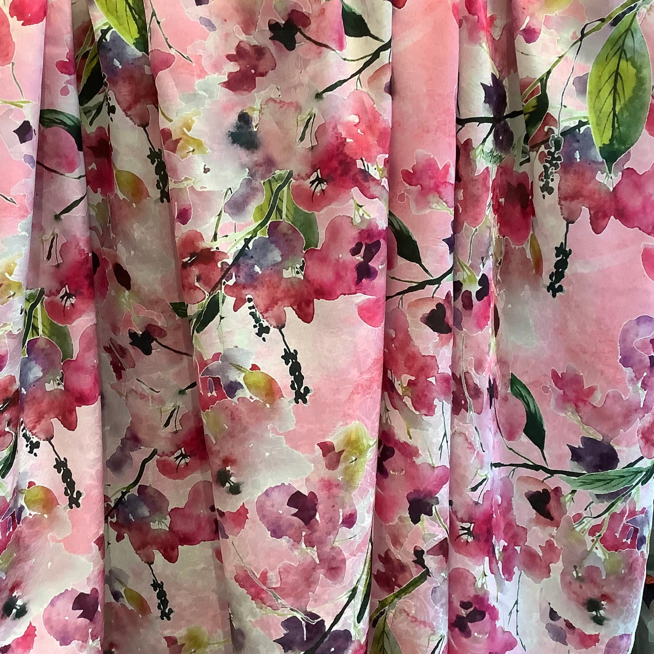 Silk Cotton Jacquard - Fuchsia