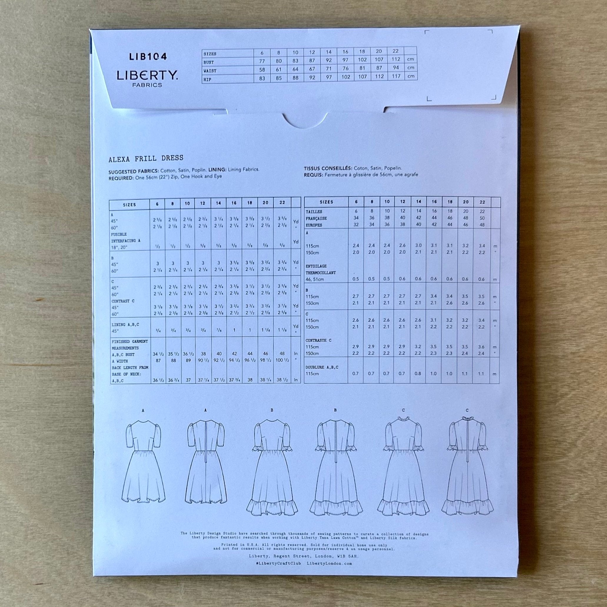 Liberty Alexa Frill Dress Pattern