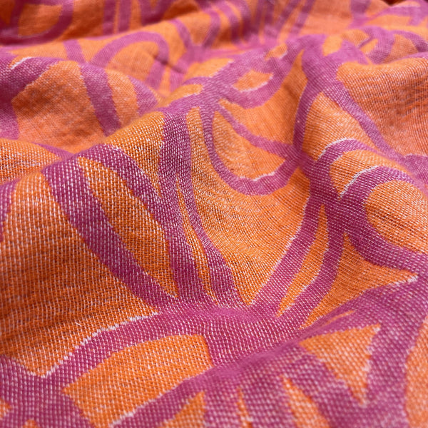 Cotton Jacquard - Abstract Flower Fuchsia