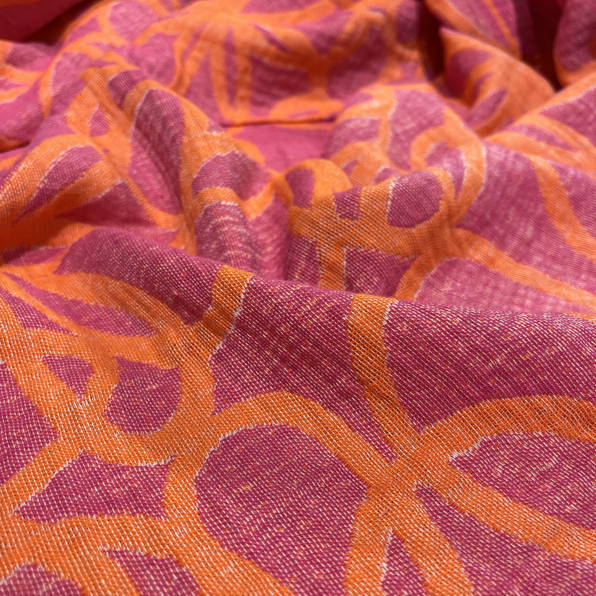 Cotton Jacquard - Abstract Flower Fuchsia