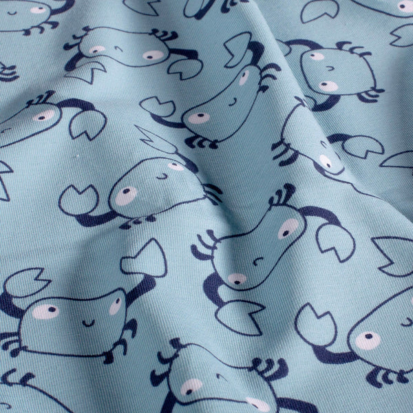 Cotton Jersey - Aqua Crabs