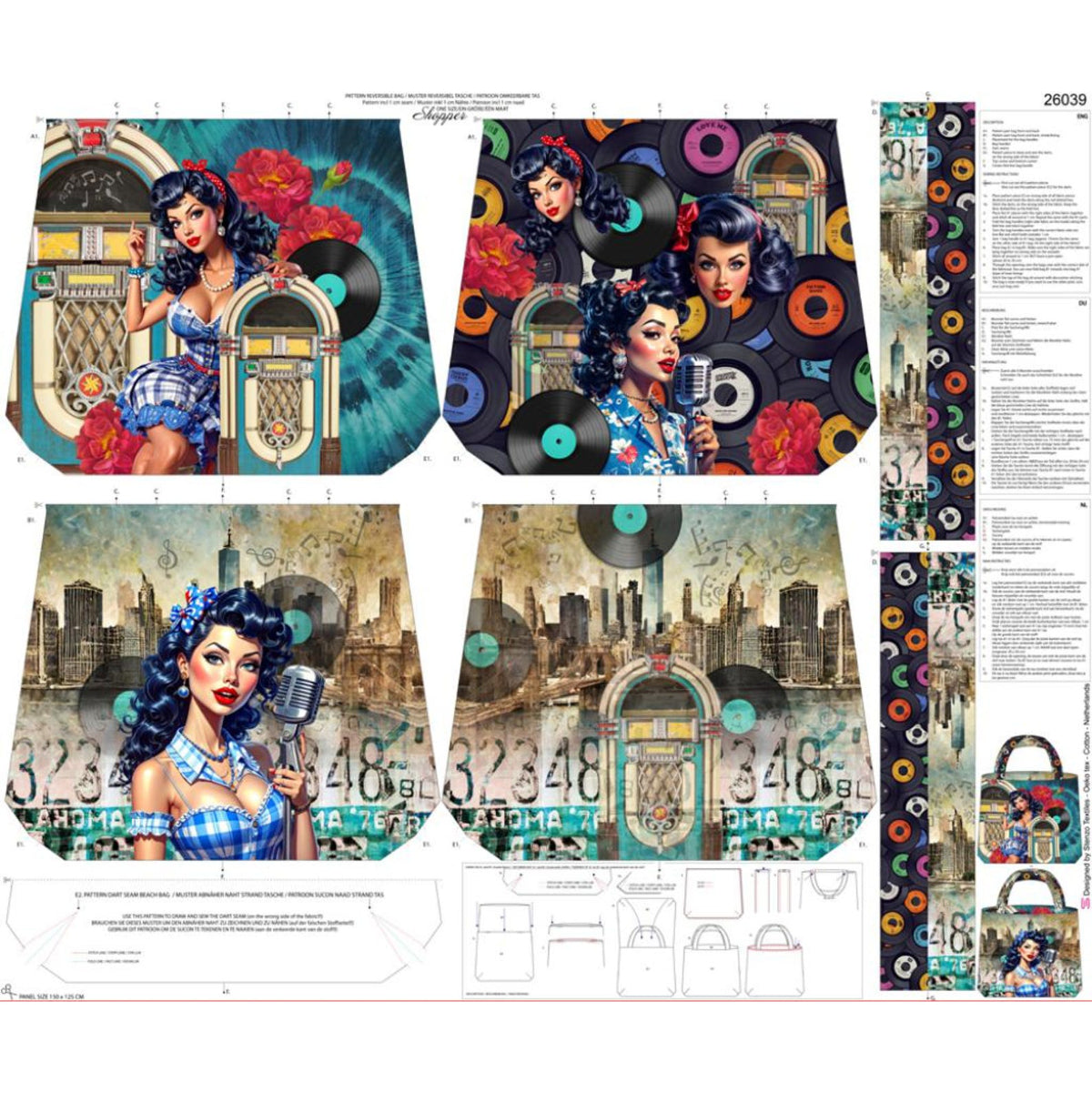 Canvas Bag Kit - Jukebox Pin-Up
