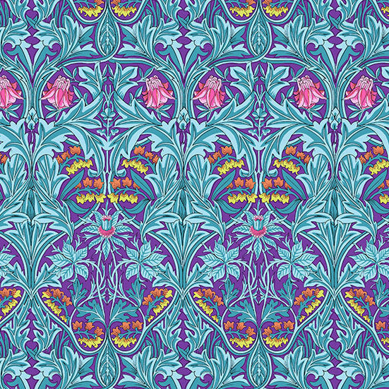 Kaffe x Morris & Co - Bluebell Purple - Cotton Fabric
