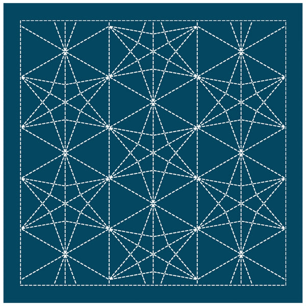 Sashiko Sampler Traditional Design - Kasane Rindou - Navy
