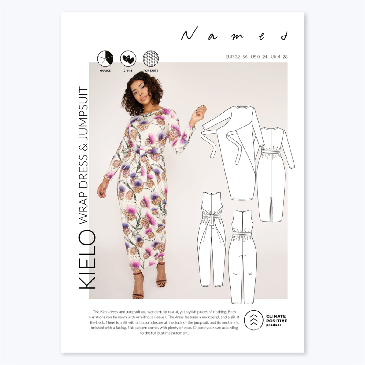 Kielo Wrap Dress and Jumpsuit Pattern