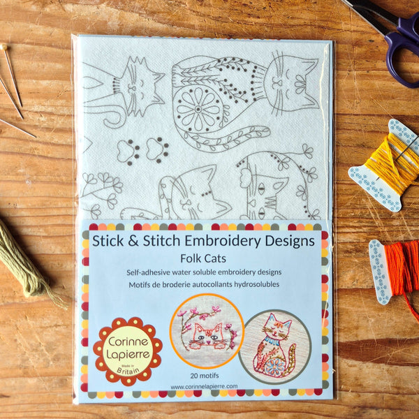 Cats Stick and Stitch Embroidery