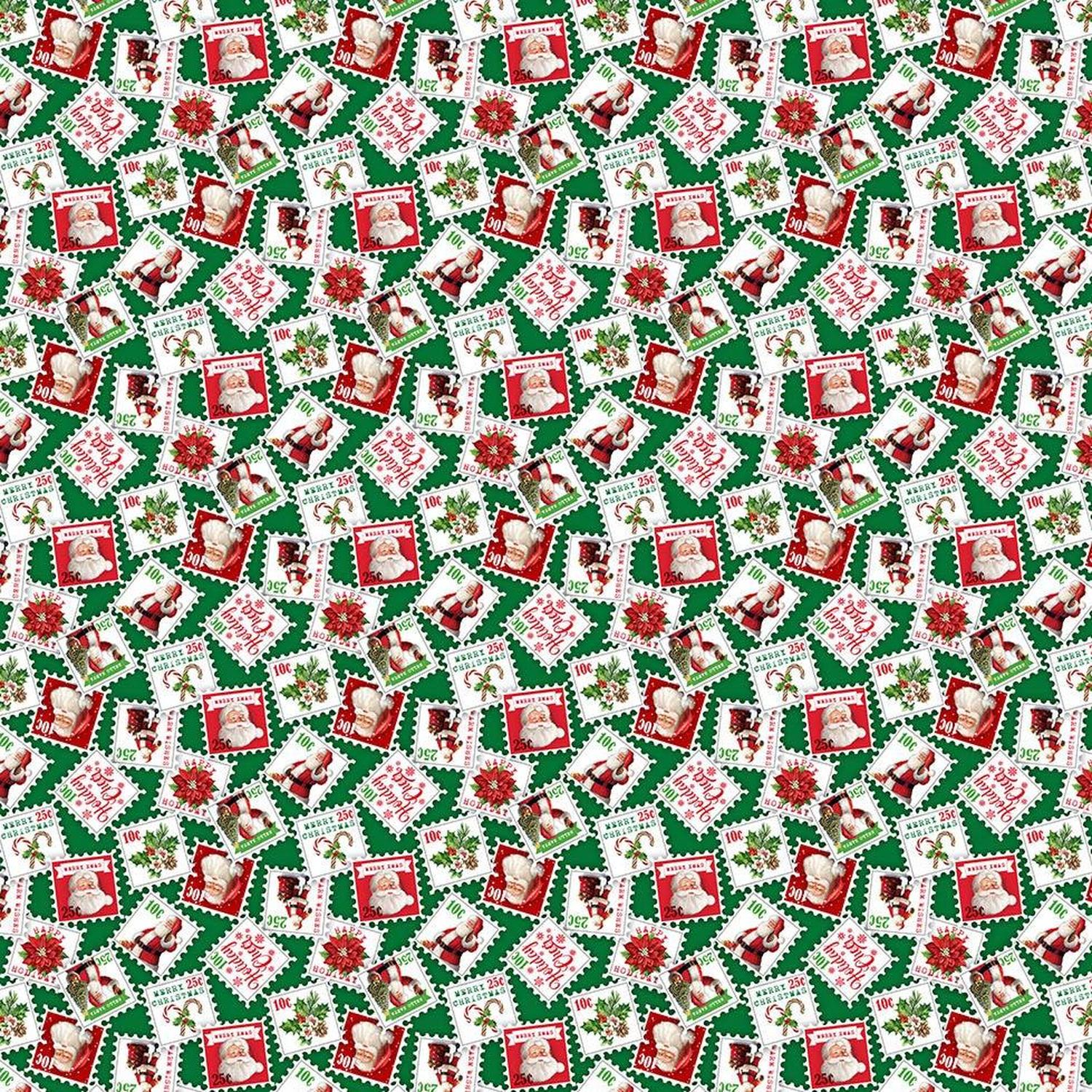 Letters to Santa - Stamps - Cotton Fabric