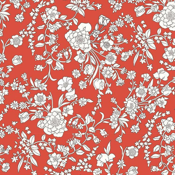 Liberty Tana Lawn Fabric - Summer Blooms Red