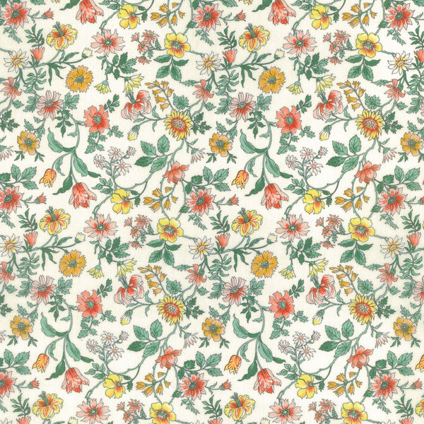 Floral pattern with colorful flowers on a white background