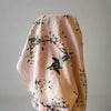 Linen Fabric - Birds Digital Print Pink