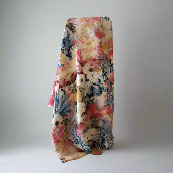 Linen Fabric - Floral Digital Print