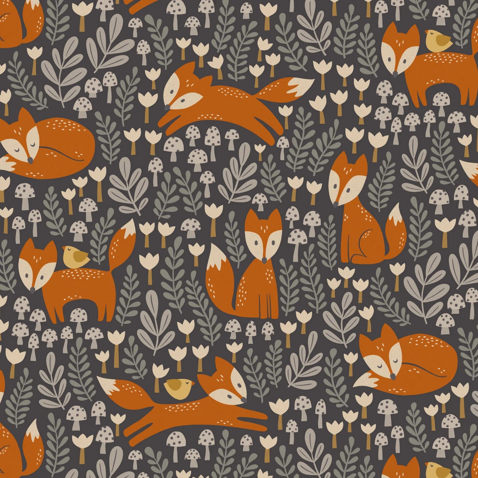 Cozy Forest - Little Foxes - Cotton Fabric