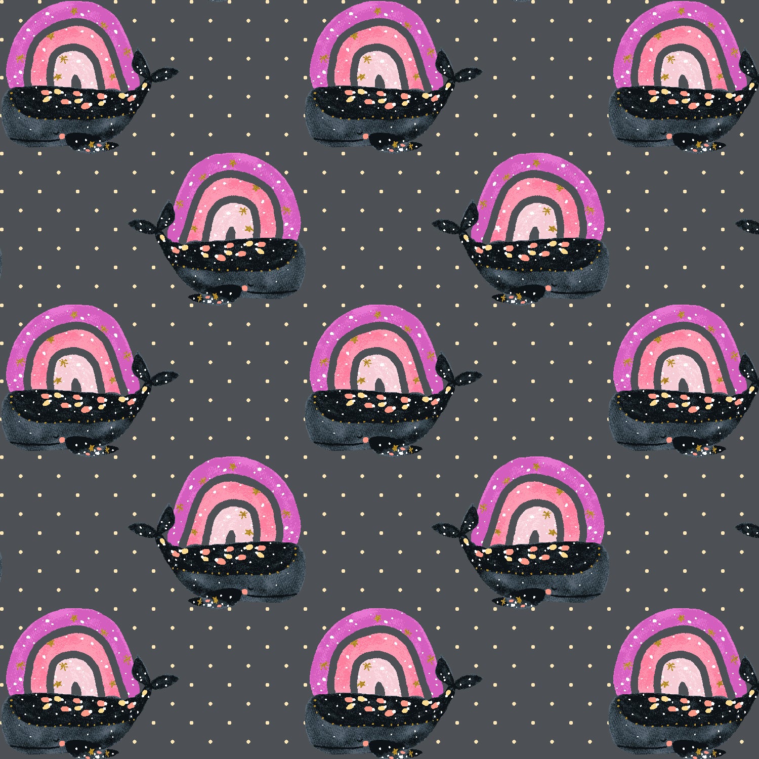 Long Time No Sea - Having a Whale of a Time - Cotton Fabric