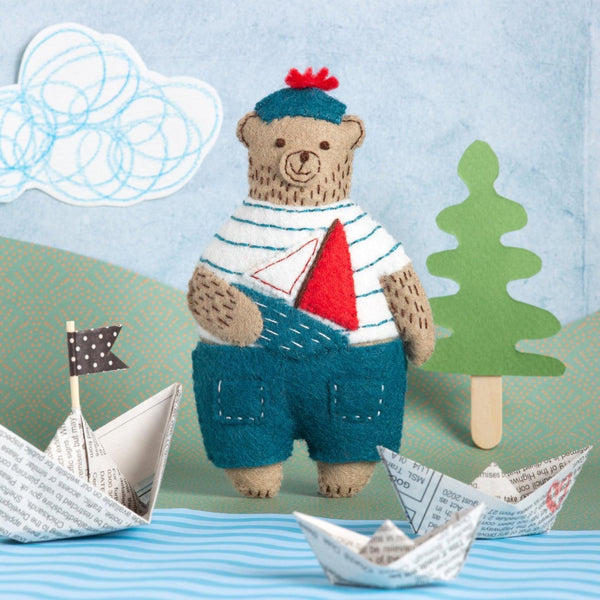 Marcel the Sailor Bear Embroidery Felt Craft Kit
