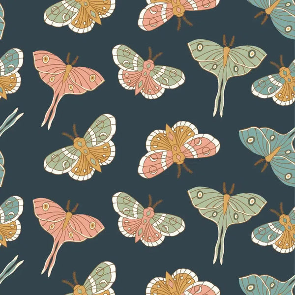 Moonbeam Dreams - Lunar Moth Night - Cotton