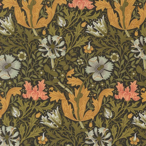 Morris Manor - Compton Florals Ebony - Cotton Fabric