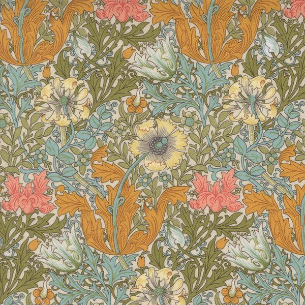 Morris Manor - Compton Florals Porcelain - Cotton Fabric