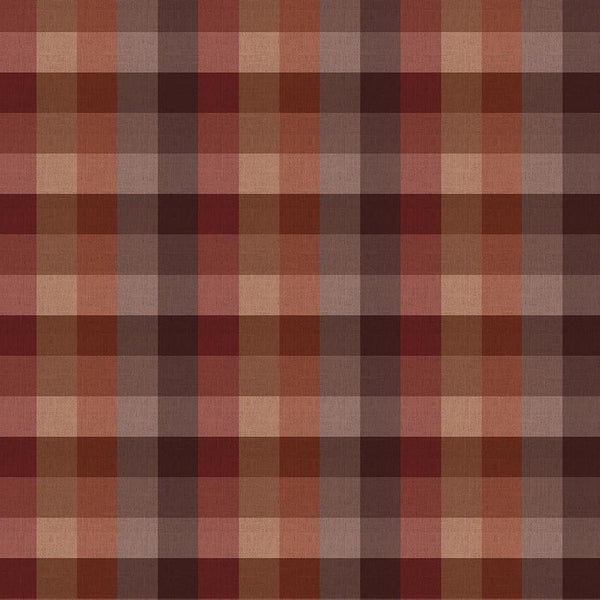 Mountains Calling - Gingham Brown - Cotton