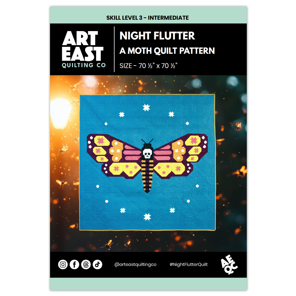 Night Flutter – A Death’s-Head Hawkmoth Quilt Pattern