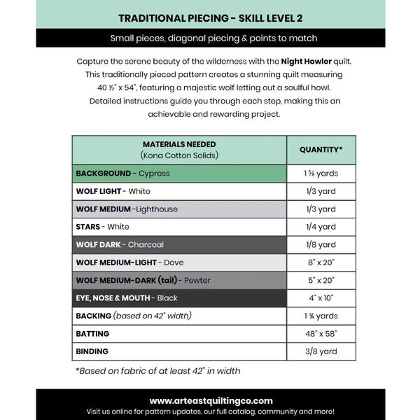 Night Howler - A Wolf Quilt Pattern