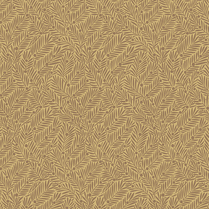 The Oxford Holiday Collection - Yew and Aril Gold - Cotton Fabric