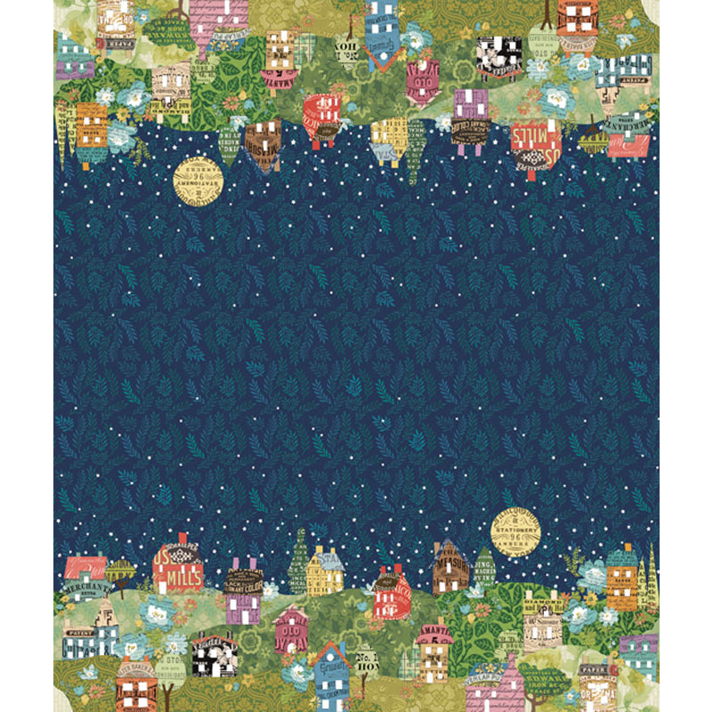 Paper Hamlet by Cathe Holden - Village Double Border - Cotton Fabric