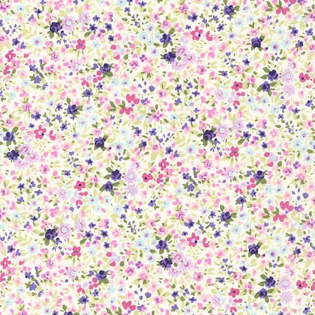 Sevenberry Petite Garden - Purple Flowers - Cotton Fabric