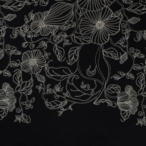 Embroidered Cotton - Night Floral