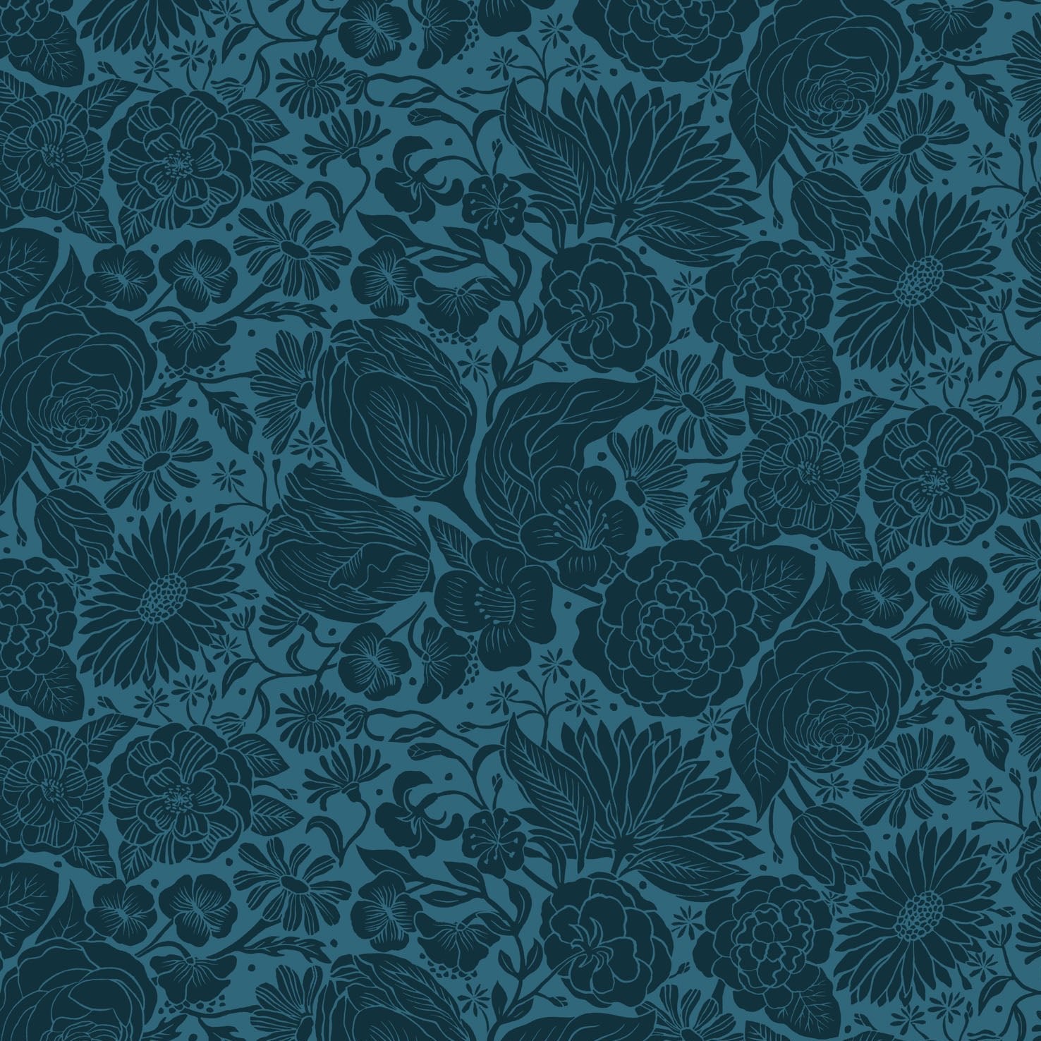 Rayon - Folktale Floral Blue