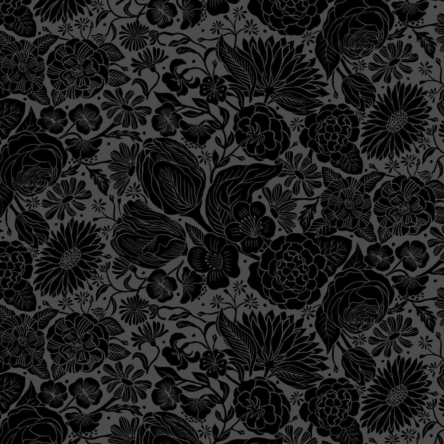 Rayon - Folktale Floral Black