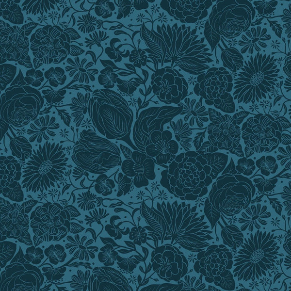 Rayon - Folktale Floral Blue