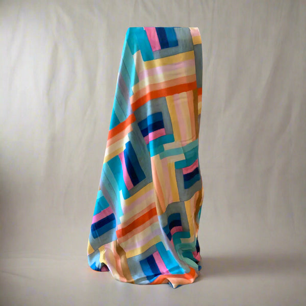Digital Geometric Print - Rayon Fabric