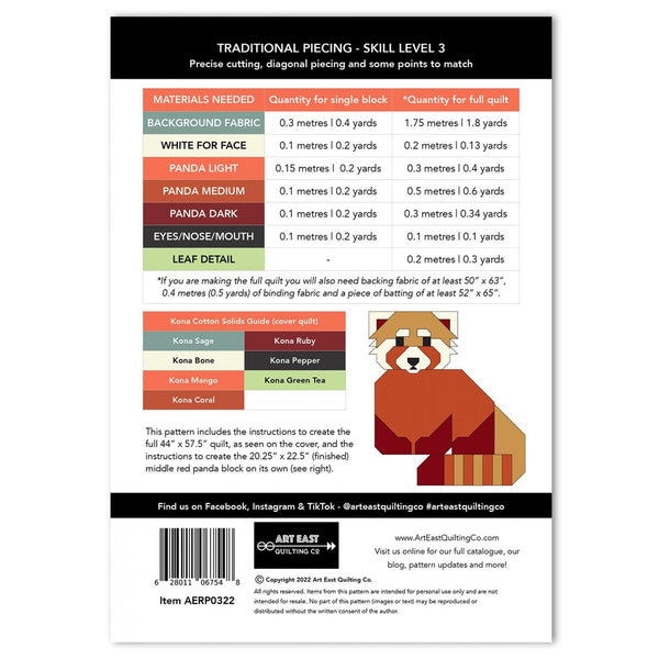 Red Pandas Quilt Pattern