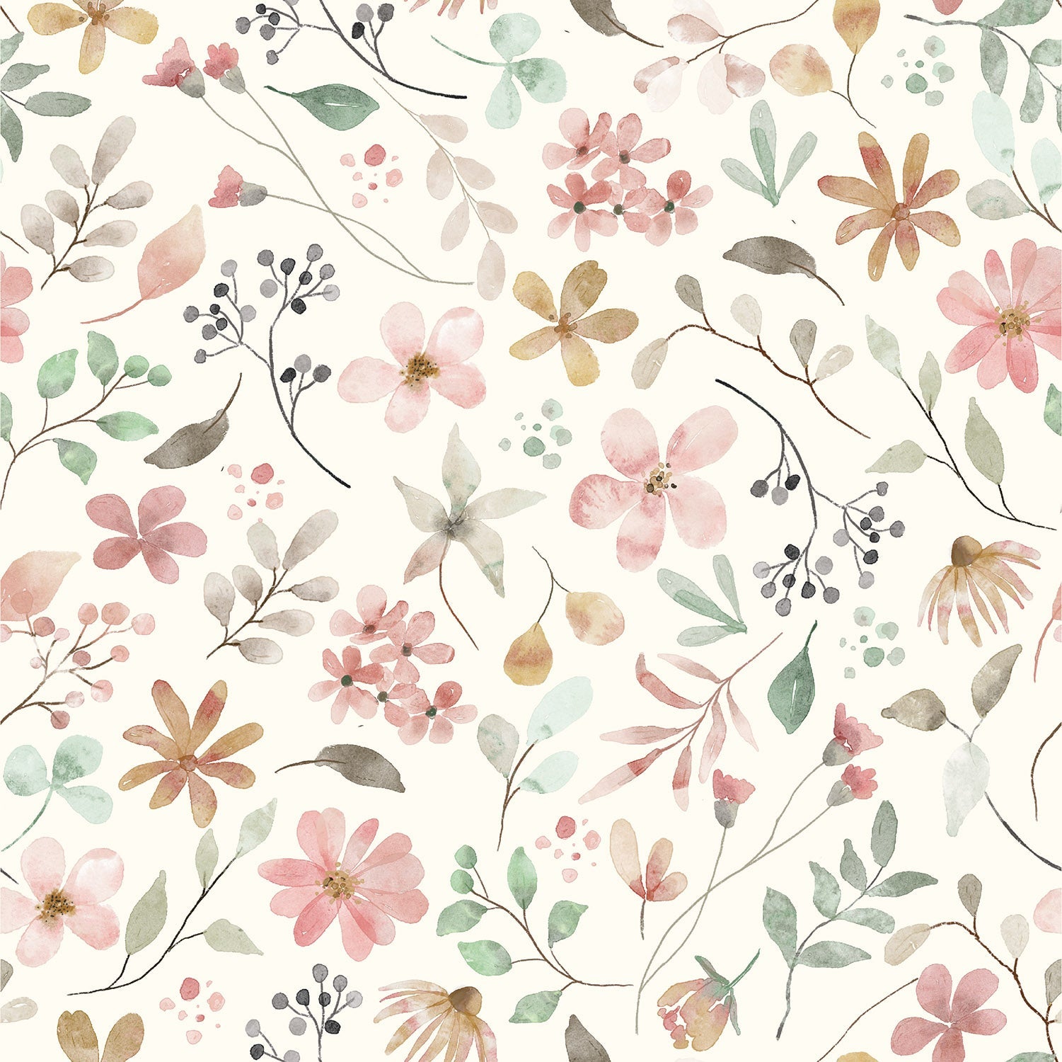 Rib Knit - Cotton Digital Print Floral
