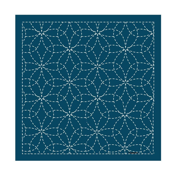 Sashiko Sampler Traditional Design - Hana-zashi - Navy