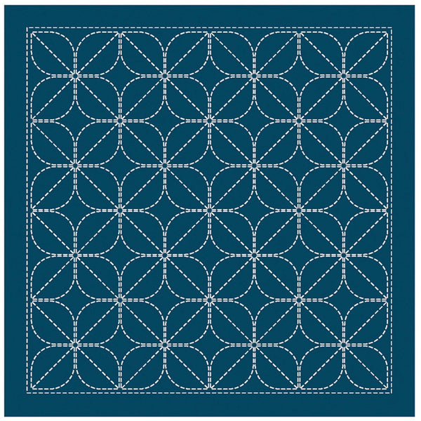 Sashiko Sampler Traditional Design - Kamon - Navy