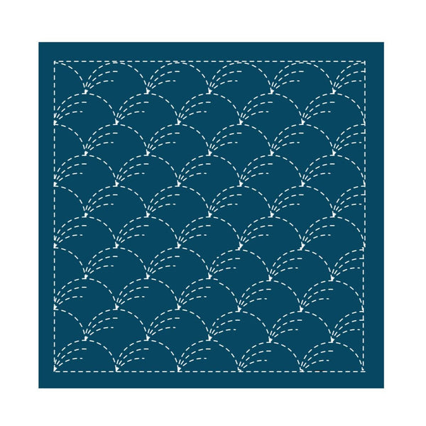 Sashiko Sampler Traditional Design - Nowaki - Navy