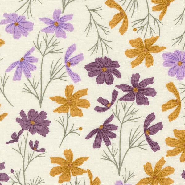 Seaglass Summer - Cottage Florals Ochre - Cotton Fabric