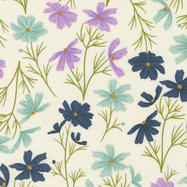 Seaglass Summer - Cottage Florals Oyster - Cotton Fabric