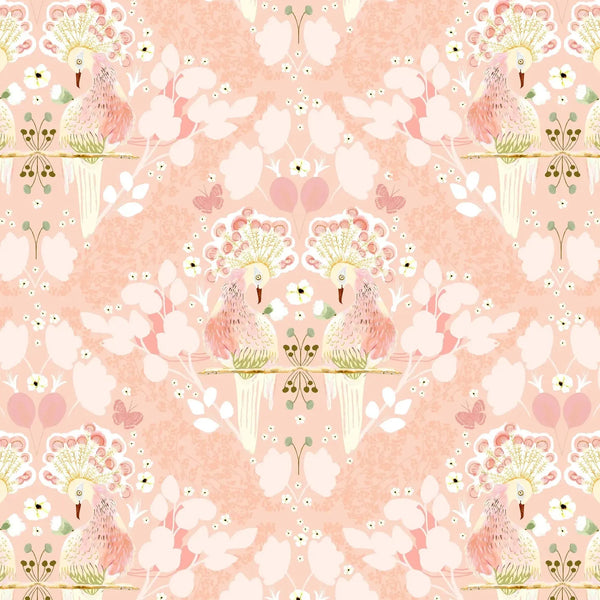 Serenity Blooms - First Kiss Peach - Cotton Fabric