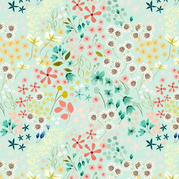 Serenity Blooms - Meadow Dream Mint - Cotton Fabric
